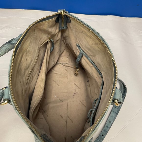 Brahmin Duxbury "Sea Glass/Light Green" Leather Ombre Melbourne Satchel - Picture 6 of 9